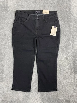 Pantalones de mezclilla NYDJ Capri para mujer 12 negros geniales abrazos lift tuck crop Nautilus Foto 1 de 4