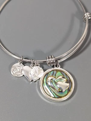 Love This Life Forever Friends Abulón Concha Corazón Dije Pulsera Apilable 7.5" Foto 1 de 4