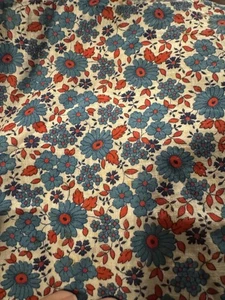 Vintage geöffnet rot blau Mehlsack Stoff 24” x 24,5” Beschreibung lesen - Bild 1 von 8