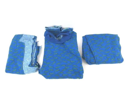 Lote de restos de tela de pijama tejido gofre cocodrilo verde azul hágalo usted mismo artesanía Foto 1 de 4