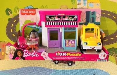 Fisher-Price Little People Barbie City Adventures Cafe Playset Toy New - Image 1 of 4
