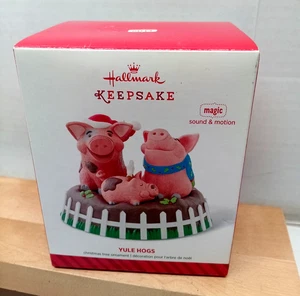 Hallmark Andenken Ornament 2014 Yule Hogs Magic Sound & Motion Neu im Karton NEU - Bild 1 von 3