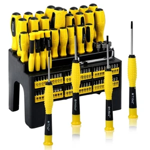 100pc Pro Chrome-Vanadium Screwdriver Bit Set w/Rack for Mechanic Garage Use - Picture 1 of 18