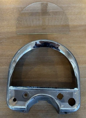 1948 Cadillac Instrument Panel Gauge Cluster housing bezel  trim And Glass - Image 1 of 4