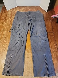 Men’s 35 Vtg Union Army Gray Pants Cargo Outdoors Tactical Pants Zip Boot Legs - Picture 1 of 7