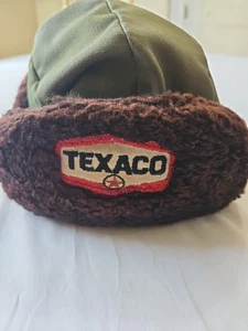 Texaco Advertising Trapper Flap Ear Hat Rare Gas Station Lion Uniform Vintage - Picture 1 of 15