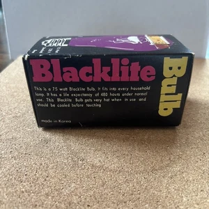 Vintage 1980s Blacklite Black light Bulb 75 Watt 120 Volt Spencer Gifts NOS - Picture 1 of 6
