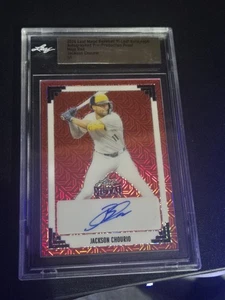 2024 Leaf Metal Jackson Chourio Mojo Red 1/1 Auto Pre-Production Proof - Picture 1 of 2