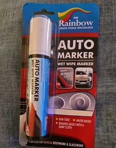 The Rainbow Auto Wet Wipe Marker Wide Tip Bodywork & Glasswork Non-Toxic - Picture 1 of 2