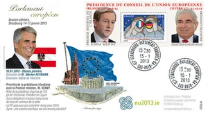 PE627 FDC Parlement européen "Visite M. CHRISTOFIAS, Président Chypre" 01-2013 - Imagen 1 de 1