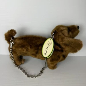Fuzzy Nation Dachshund Purse Bag Puppy Handbag Brown Fluffy Germany NEW - Picture 1 of 14