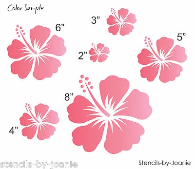 Plantilla Joanie Hibisco Flor Tropical Floral Artesanía Aloha Playa Hágalo Usted Mismo Carteles de Arte Foto 1 de 4