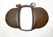 rare antique 18th century handmade hand wrought iron double neck cow bell 1700's