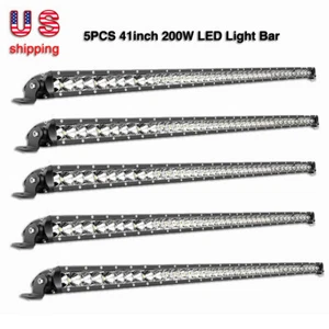 7" 11" 21" 31" 41" inch Single Row LED Light Bar Flood Spot Fog Driving Off Road - Picture 1 of 26