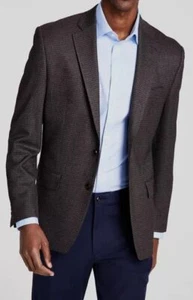 Michael Kors Men's Brown Check Classic-Fit Stretch Sport Coat Jacket Size 48R - Picture 1 of 2