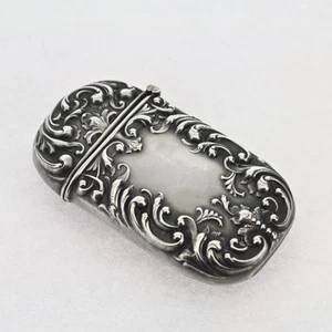 Antique American Repousse Sterling Silver Matchsafe or Vesta - Picture 1 of 9