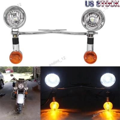 Barra de luz antiniebla de punto de paso para Harley Softail FatBoy FLSTF con lámpara de señales de giro Foto 1 de 4