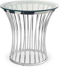 Picket House Furnishings Astoria Round End Table Chrome 