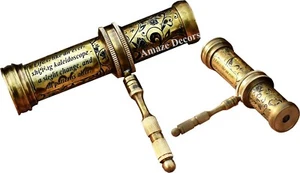 Functional brass 3D mirror lens Kaleidoscope-Antique  engraved kaleidoscope - Picture 1 of 5