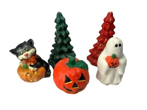 Vintage pumpkin cat ghost Christmas tree candles - Picture 1 of 3