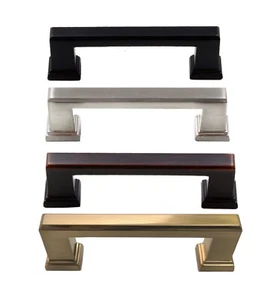 Modern Rectangle Pull Handle Kitchen/Bathroom Cabinet Hardware Brushed - Picture 1 of 10