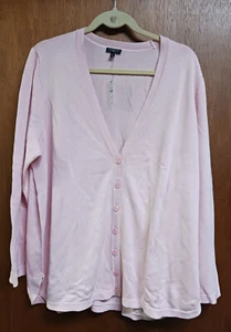 Talbots Plus 2XL Pink Cardigan Sweater - Picture 1 of 3