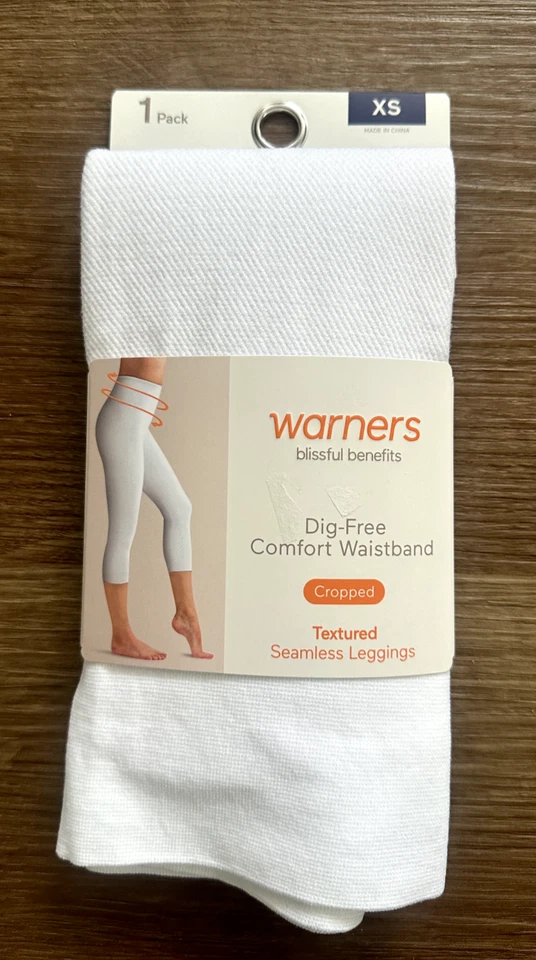 Womens white Warners cropped leggings size XS