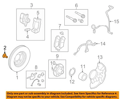 Componentes de freno de suspensión trasera Ford OEM 06-12 Fusion - Tornillo de rotor W505741S439 Foto 1 de 2