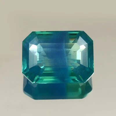 AAA Natural Ceylon Bi-Color Parti Sapphire Radiant Cut Loose Gemstone 11.10 Ct - Image 1 of 4