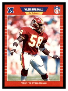1989 Pro Set #482 WILBER MARSHALL Washington Redskins ~C3M
