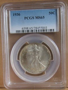 1936 US Walking Liberty Half Dollar, PCGS MS65,  PQ  Sharp Strike. - Picture 1 of 4