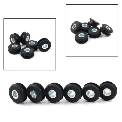 6×Black Gas Fuel Tank Mounts Rubber Grommets Fit Harley Heritage Softail 84-99 - Imagem 1 de 4