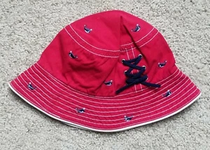 GYMBOREE Boys Sz 5 to 7 Yrs Red Blue Whale Sun Hat ~ - Picture 1 of 3