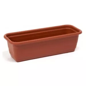 Plastic Terracotta Balcony Trough 40cm Outdoor 10.5L Garden Flower Planter Cover - Picture 1 of 1