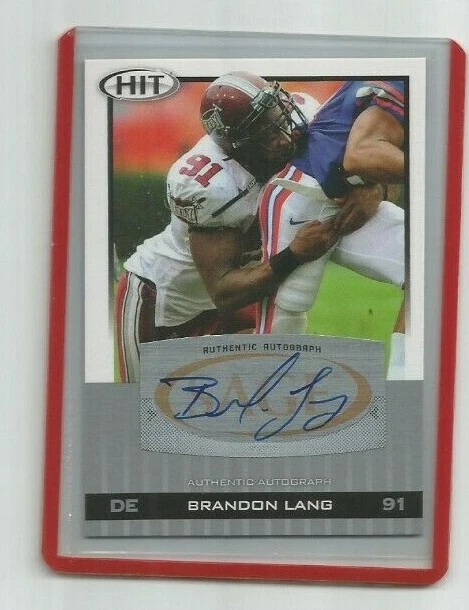 BRANDON LANG  2010 SAGE HIT SILVER CERTIFIED AUTOGRAPHED CARD #A92 - Image 1 of 1
