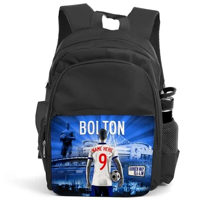 Personalised Bolton Backpack Boys Football School Bag Children PE Kit AF22 - Image 1 of 4
