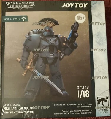 JoyToy Warhammer 40,000 40K Sons of Horus Tactical Squad Sergeant w/ Power Sword - Image 1 of 4