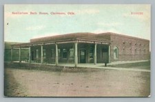 Sanitarium Radium Bath House CLAREMORE Oklahoma~Rogers County OK Postcard 1910s
