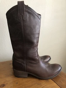 Frye Brown Gray Distressed Western Cowboy Boots - Picture 1 of 15