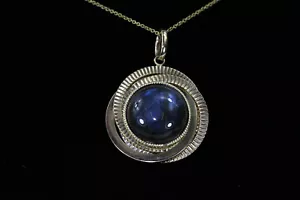 Beautiful 14K Yellow gold two sided Druzy and Labradorite Pendant- 14073-45 - Picture 1 of 7