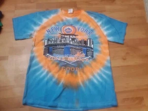 VTG Tie Dye New York Mets Shea Stadium Memorial Tee 2008 Shirt Mens - Picture 1 of 9