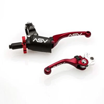 ASV Red F4 Offroad Shorty Clutch + Brake Lever Pro Pack For Honda CR250R 1992-07 - Image 1 of 4
