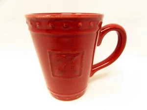 Sorrento Beaujolais by Signature Mug Burgundy Embossed Leaves Dots b20 - Picture 1 of 2