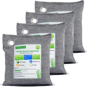 NIYIKOW Charcoal Bags Odor Absorber (Large, 4Pack X 200G), Nature Fresh Bamboo C - Picture 1 of 12