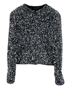 CHANEL 19A BLACK LESAGE TWEED CC LOGO BUTTON JACKET BLAZER FR44  US12 - Picture 1 of 3