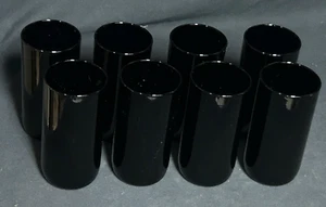 Set of 8 Libbey Metropolitan Black Glass Tumblers Round Bottom 5.75" 16 oz - Picture 1 of 2
