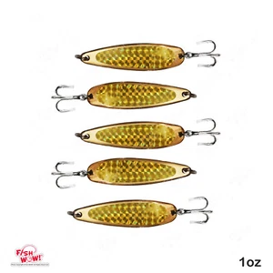 5 piezas Fish WOW!® 1 oz cuchara de cocodrilo plantilla arrastre señuelo fundición cinta dorada - Imagen 1 de 7