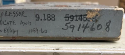 1959-1960 A/C Compressor front plate and counterweight GM# 5914608 - Image 1 of 2