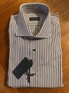 New PAL ZILERI Multi-Striped Spread Collar DRESS SHIRT 41/16 Made in Italy - Picture 1 of 5