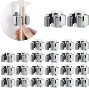 24 PCS Broom and Mop Holder, Heavy Duty Garden Tool Organizer Rack Rake and Shov - Picture 1 of 12